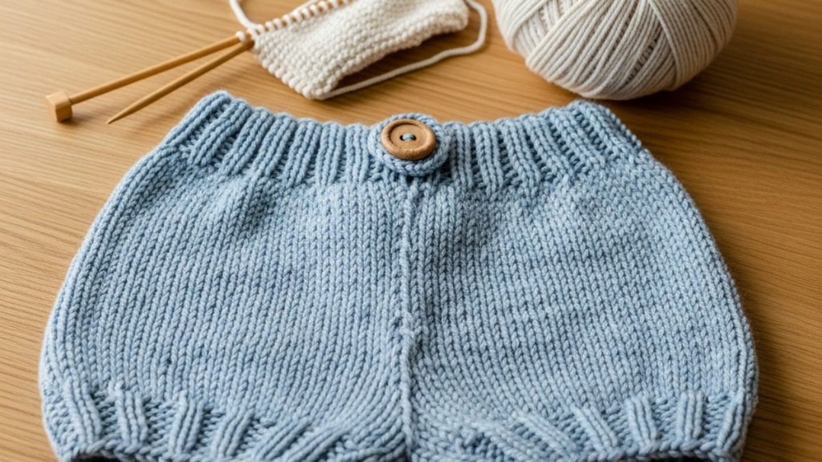 strikkeoppskrifter shorts barn bomull sommer