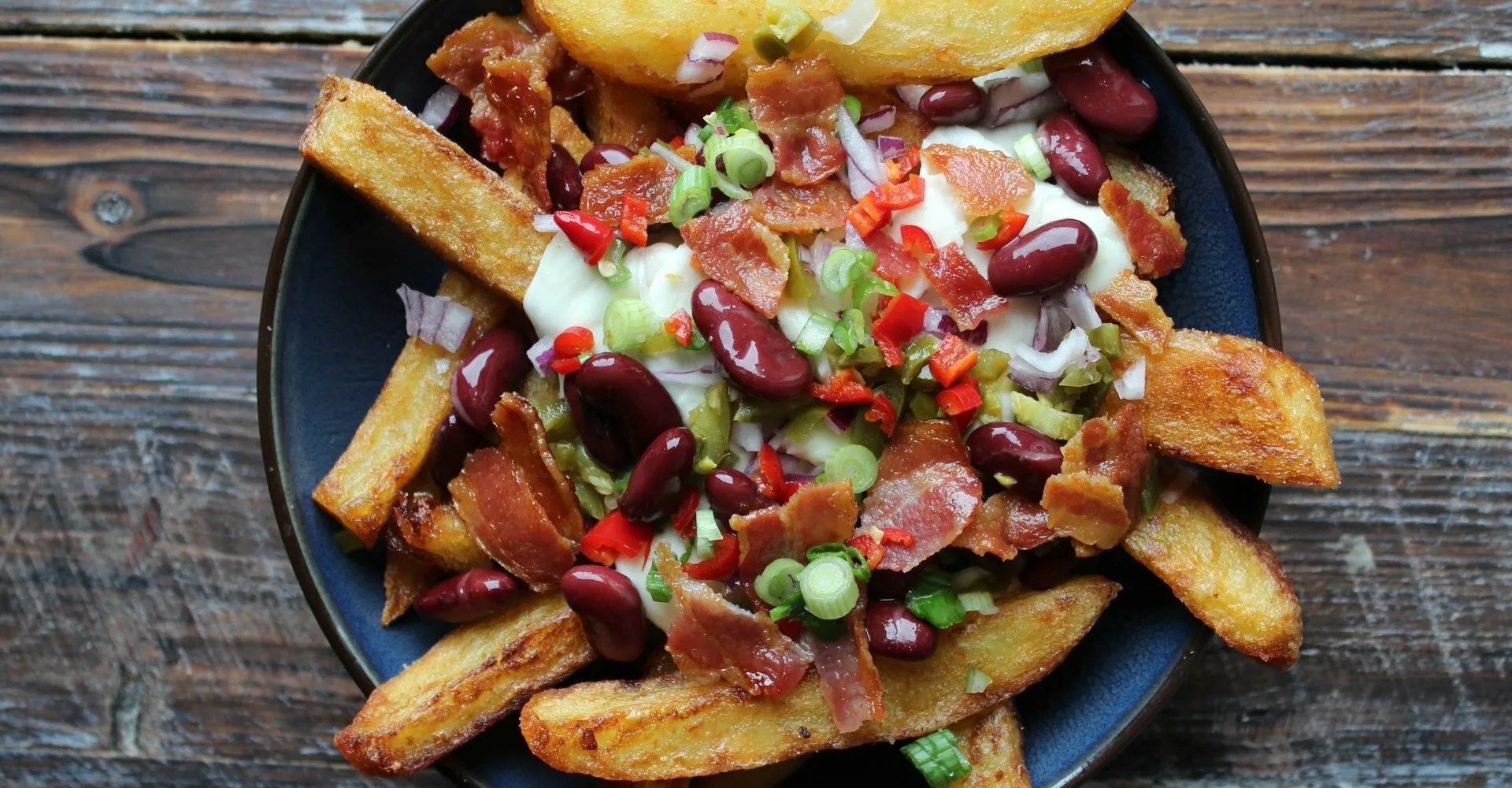 Loaded fries oppskrift