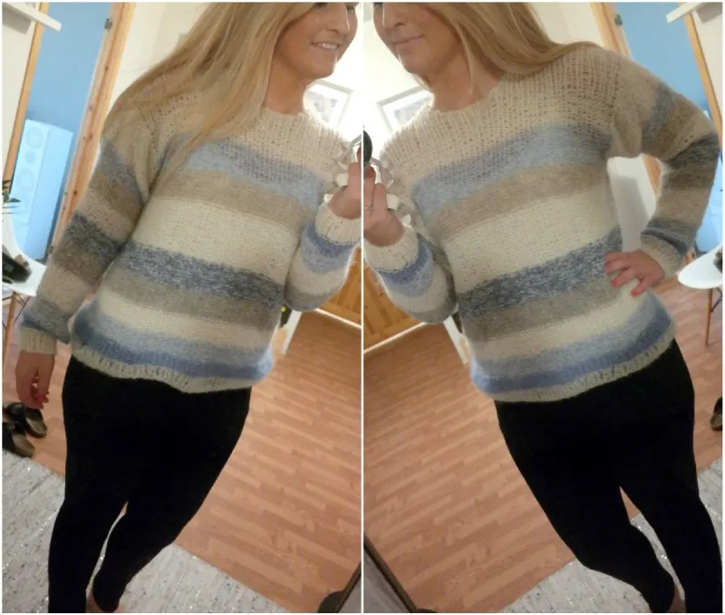 Line langmo påfugl genser oppskrift