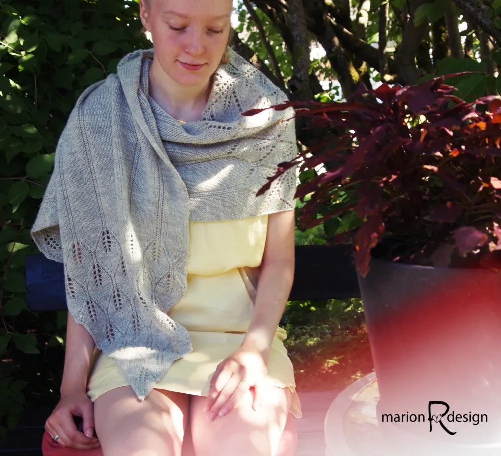 Sjal med hullmønster oppskrift