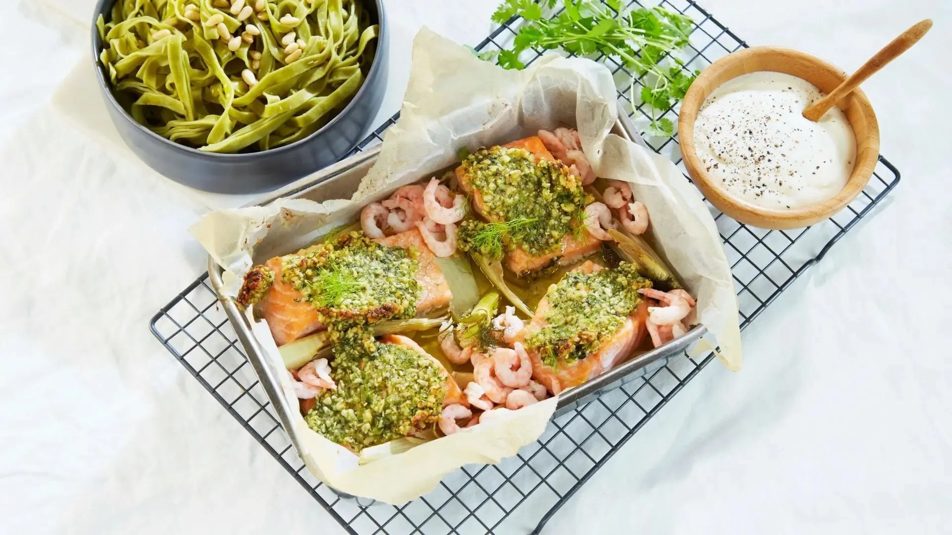 Fennel salmon fennikel laks freekeh oppskrift bulgursalat