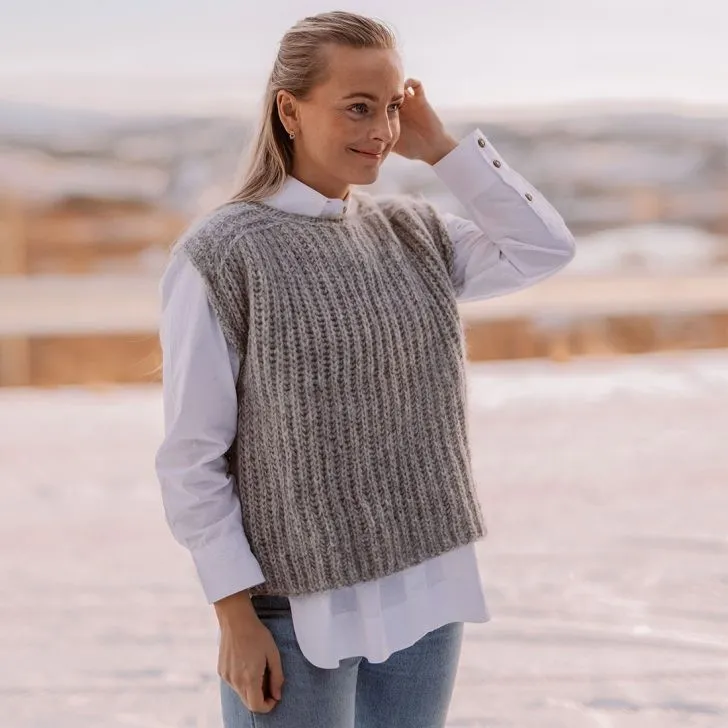 Strikket vest dame oppskrift