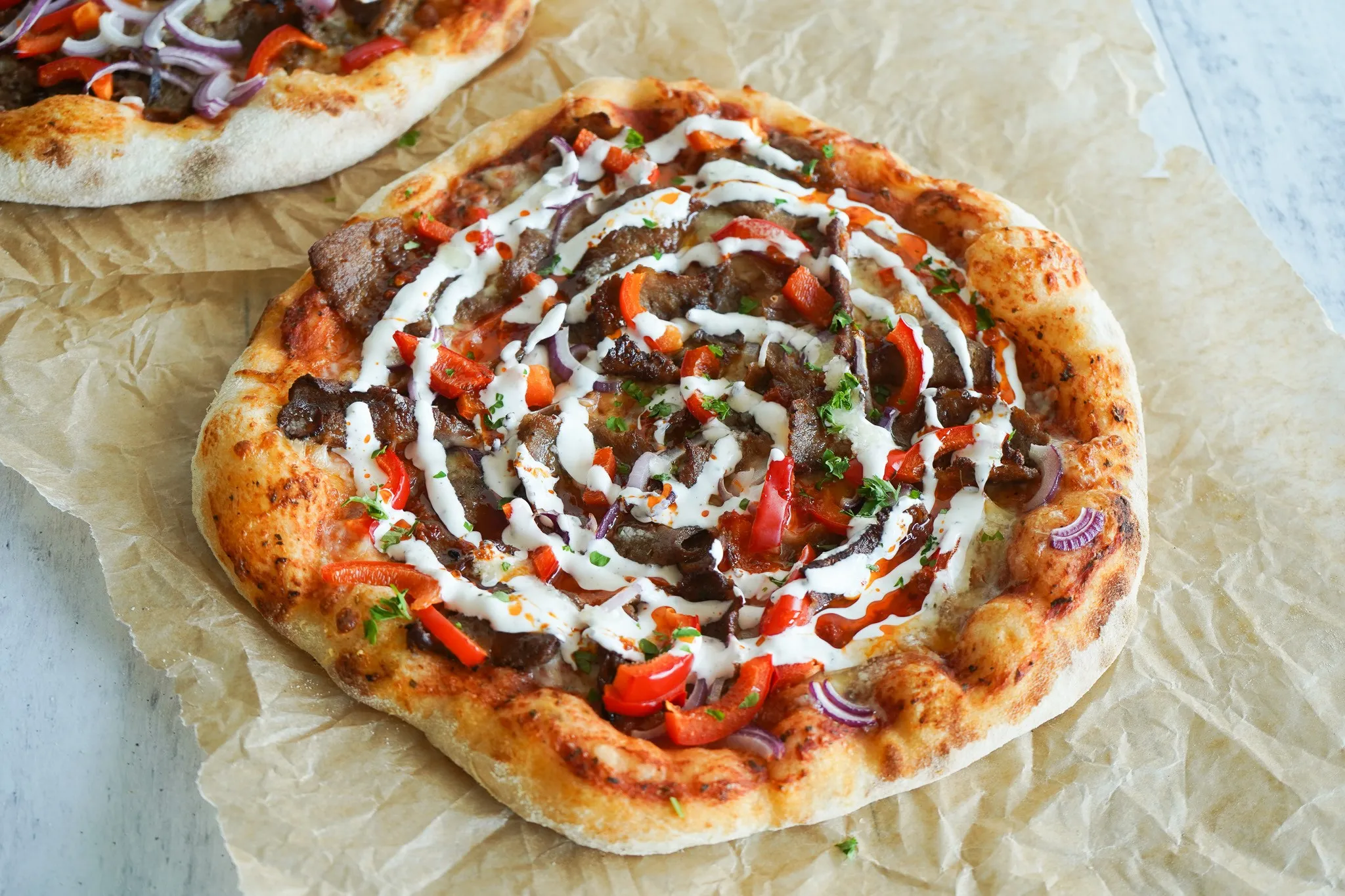 Kebab pizza oppskrift