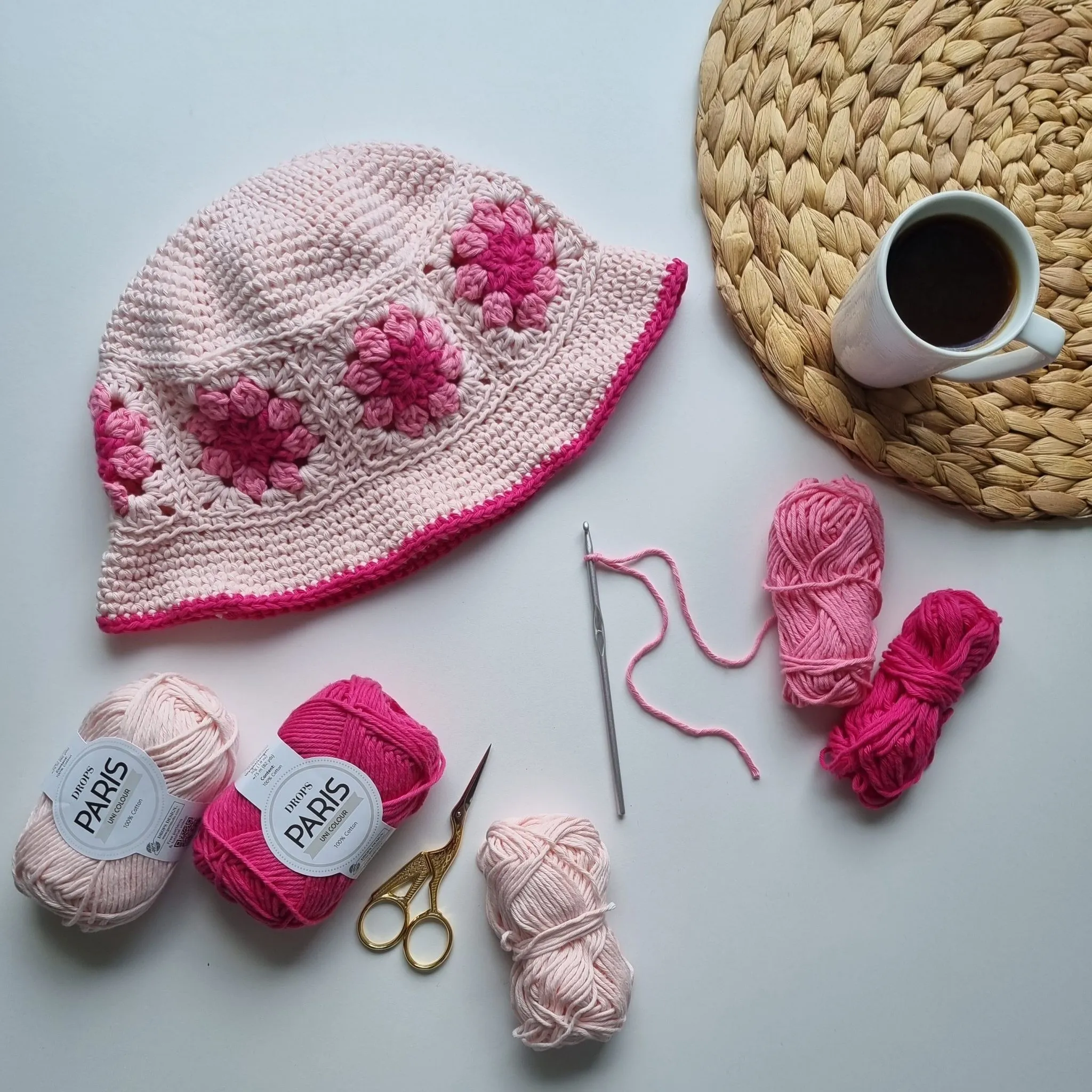 Heklet sommerhatt oppskrift