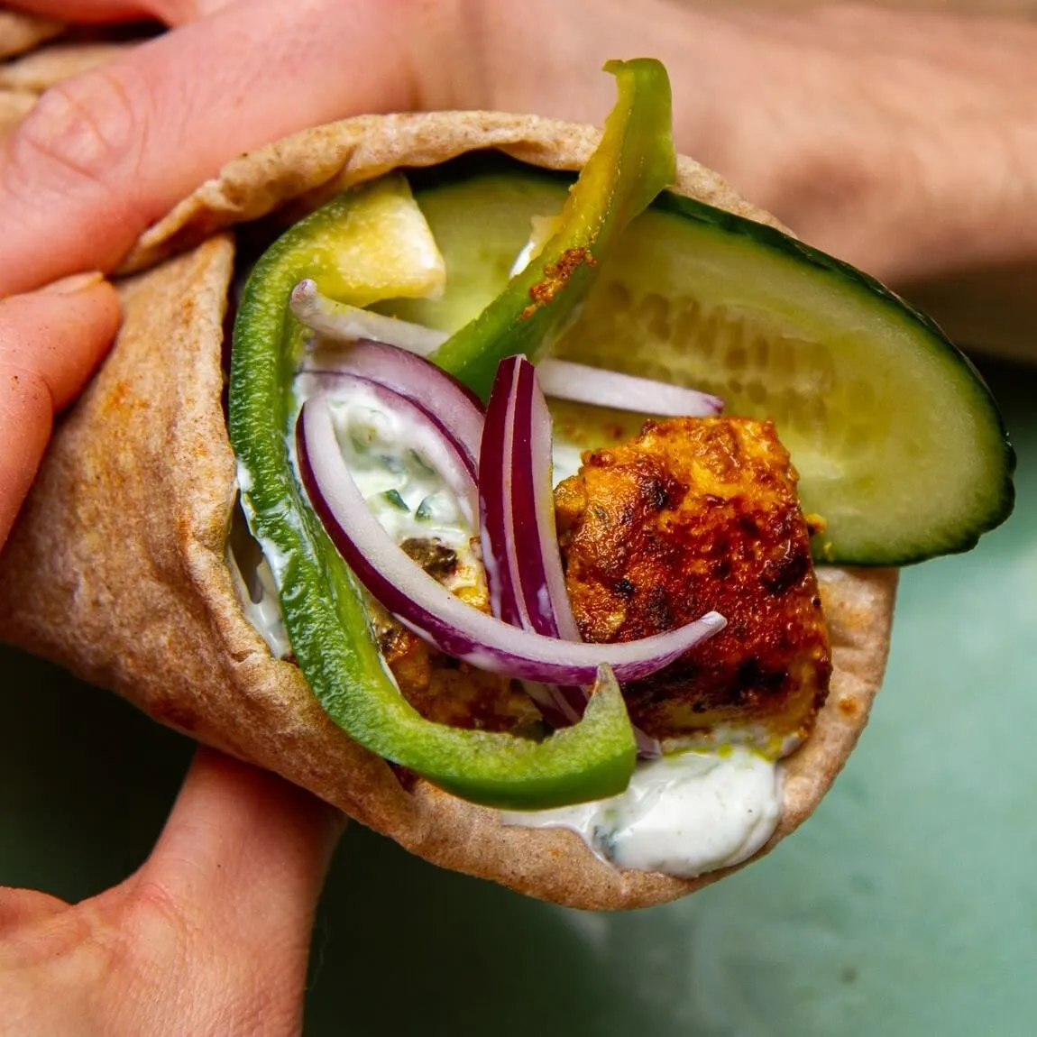 Gyros matprat pita oppskrift tzatziki lagret