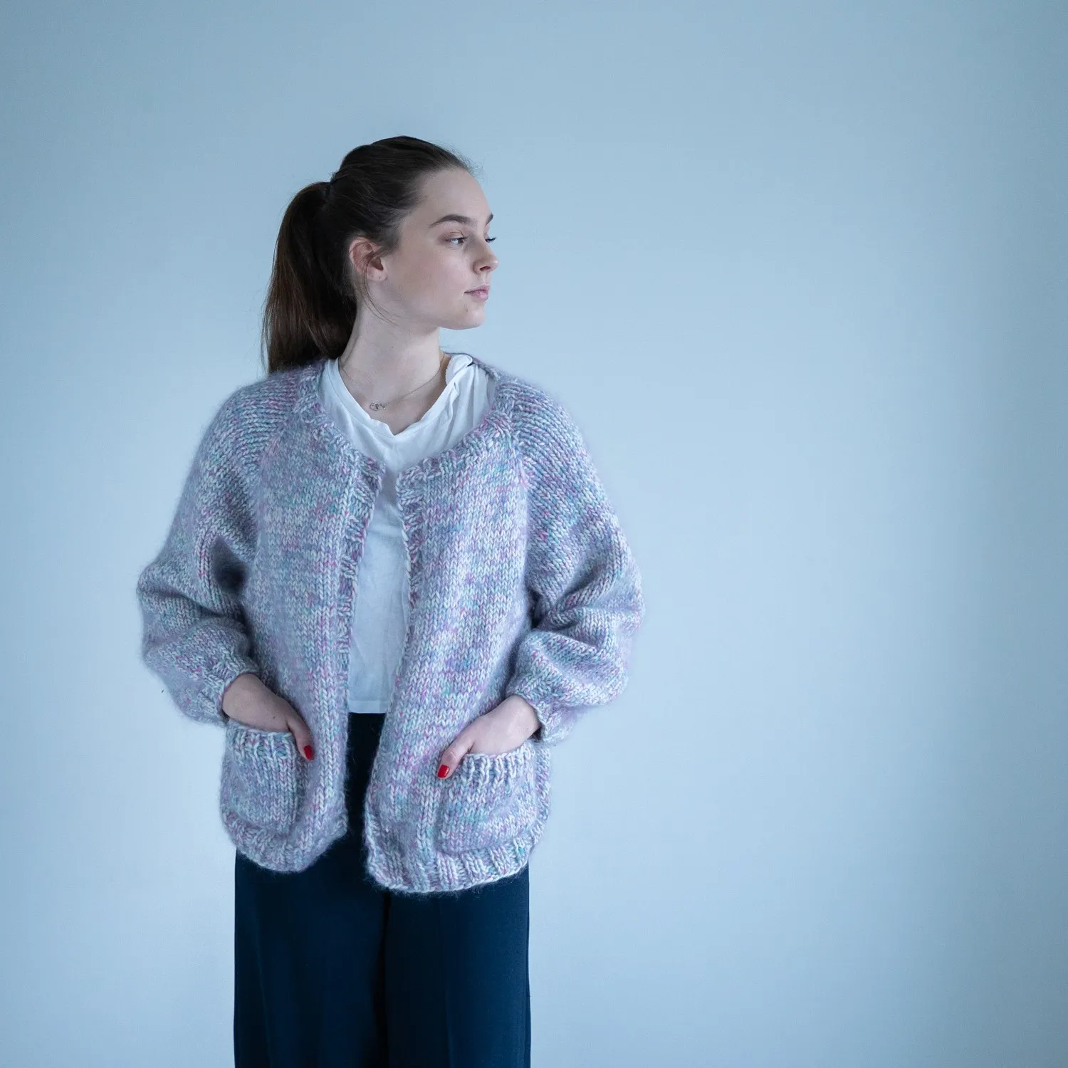 Lang strikkejakke oppskrift