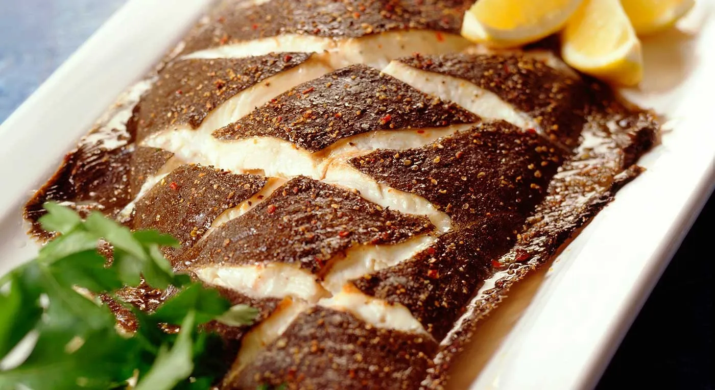 Kveite stekt gresk salat oppskrifter meny oppskrift