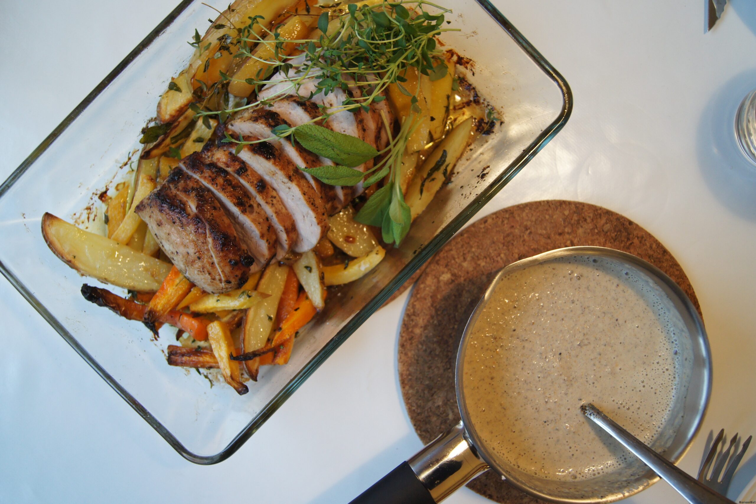 Svin ytrefilet grillet matprat skiver kalorier