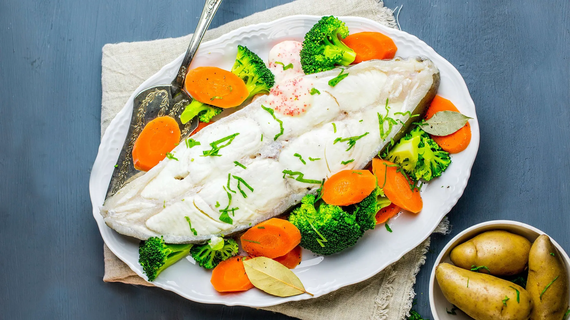 Smørdampet kveite oppskrift