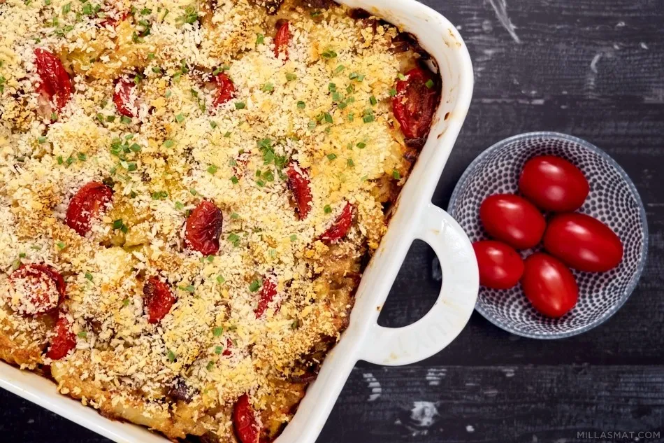 Fiskegrateng med bacon oppskrift