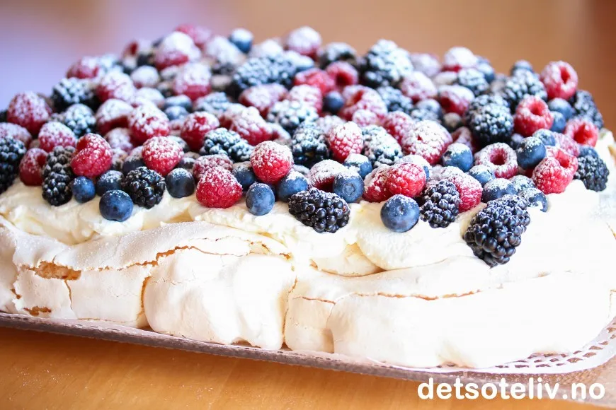 Pavlova oppskrift langpanne