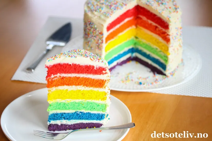 Regnbuekake oppskrift