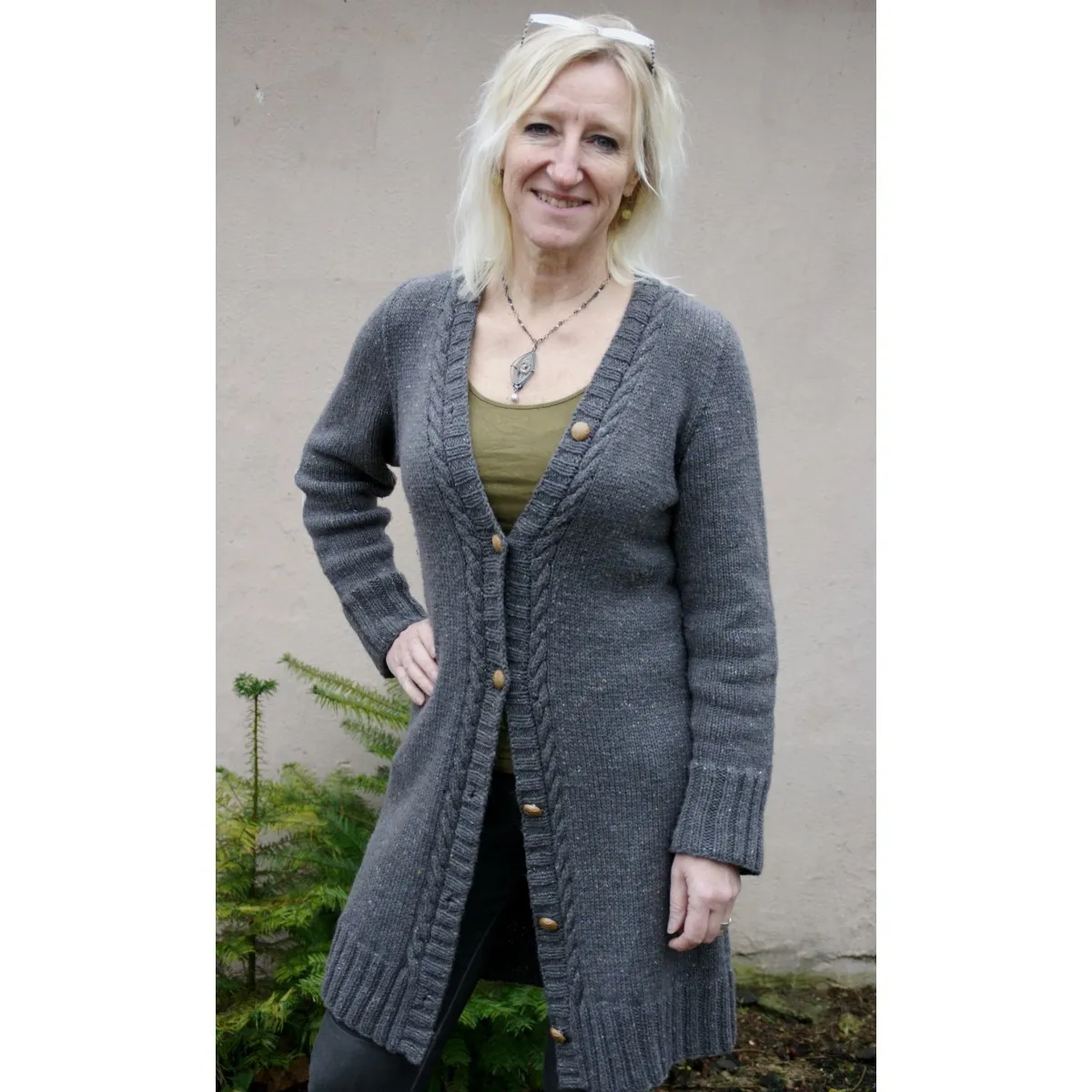 Strikket lang jakke oppskrift