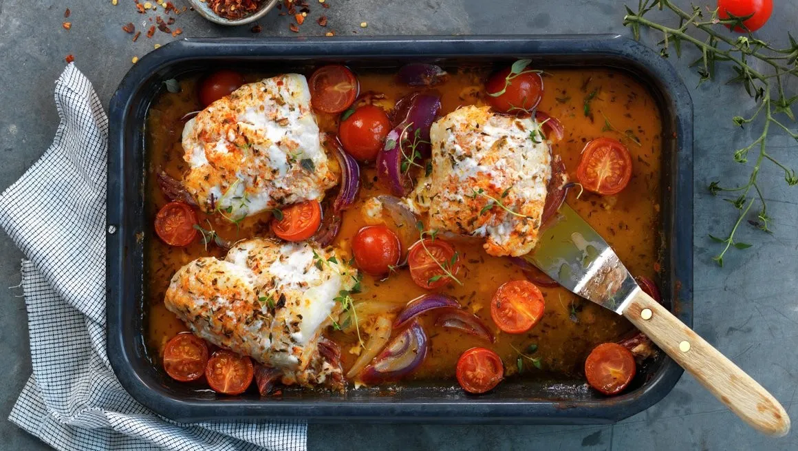 Steinbit matprat purre kremet brødsmulesti søkefelt tavle velg