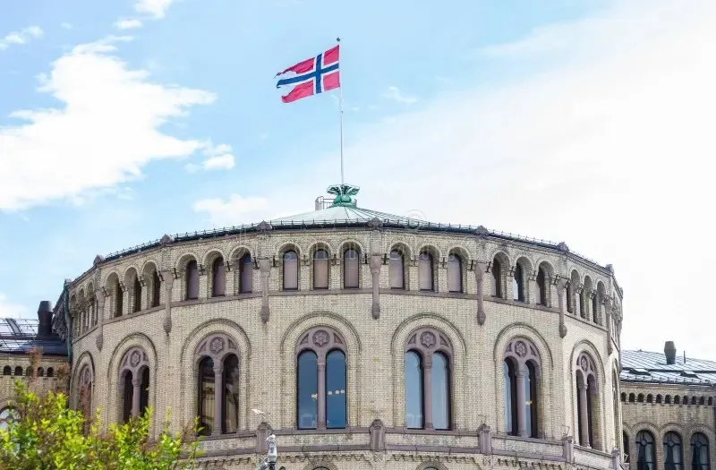 Oslo parliament building norwegian storting norway known alamy