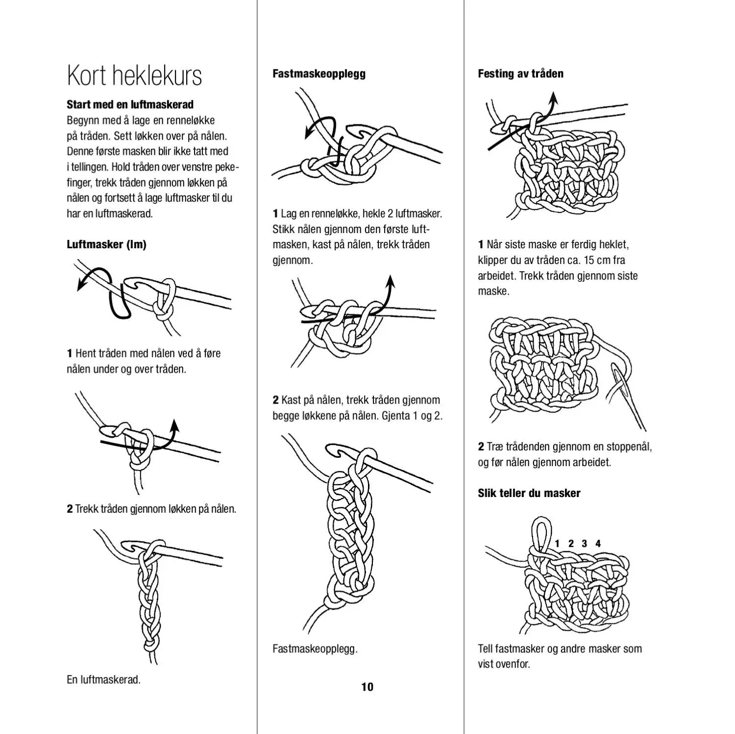 Hekle bokstaver oppskrift