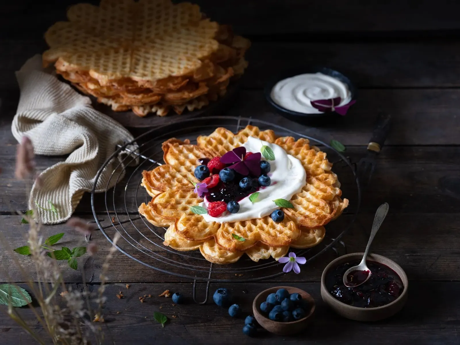 Vaffel oppskrift med rømme