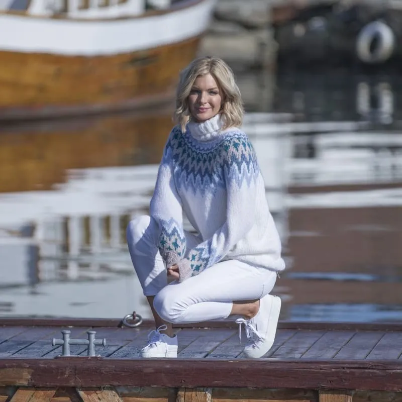 Blå og hvit stripete genser oppskrift