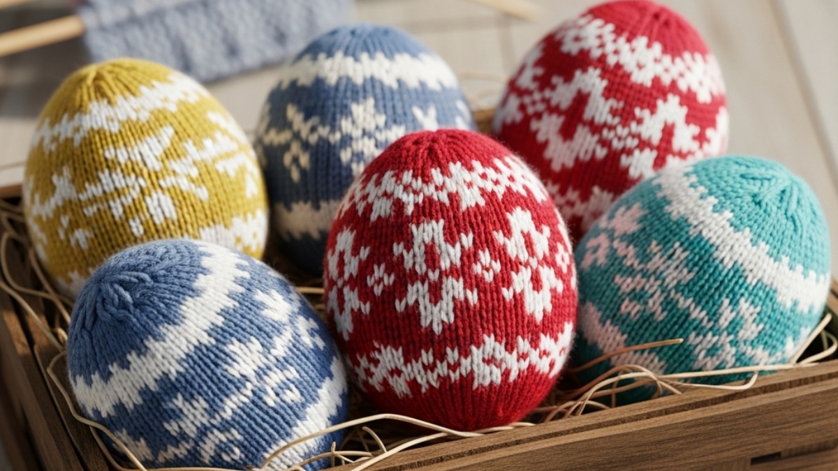 påskeegg strikkeoppskrift
