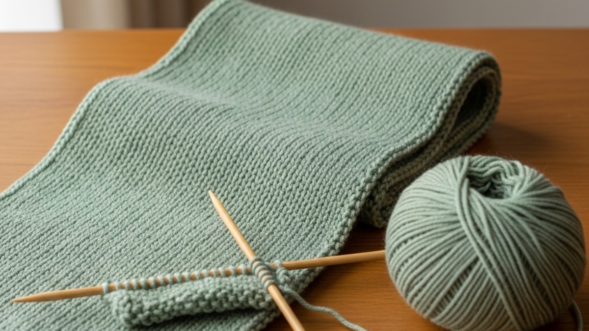 skjerf strikkeoppskrift