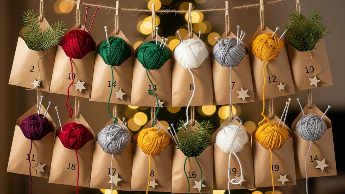 strikkeoppskrifter advent strikkekalender mønster