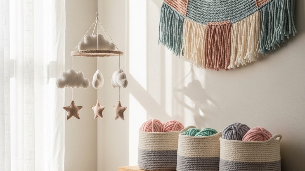 strikkeoppskrifter babyrom dekorasjoner