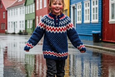 strikkeoppskrifter bergen regnværsstrikk barn