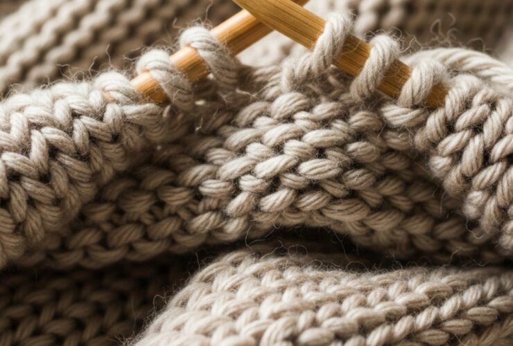 strikkeoppskrifter chunky genser tykke pinner