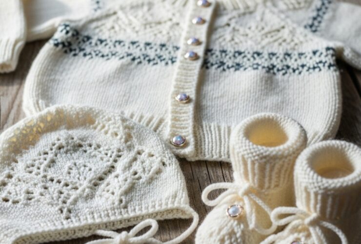 strikkeoppskrifter hente sett baby klassisk