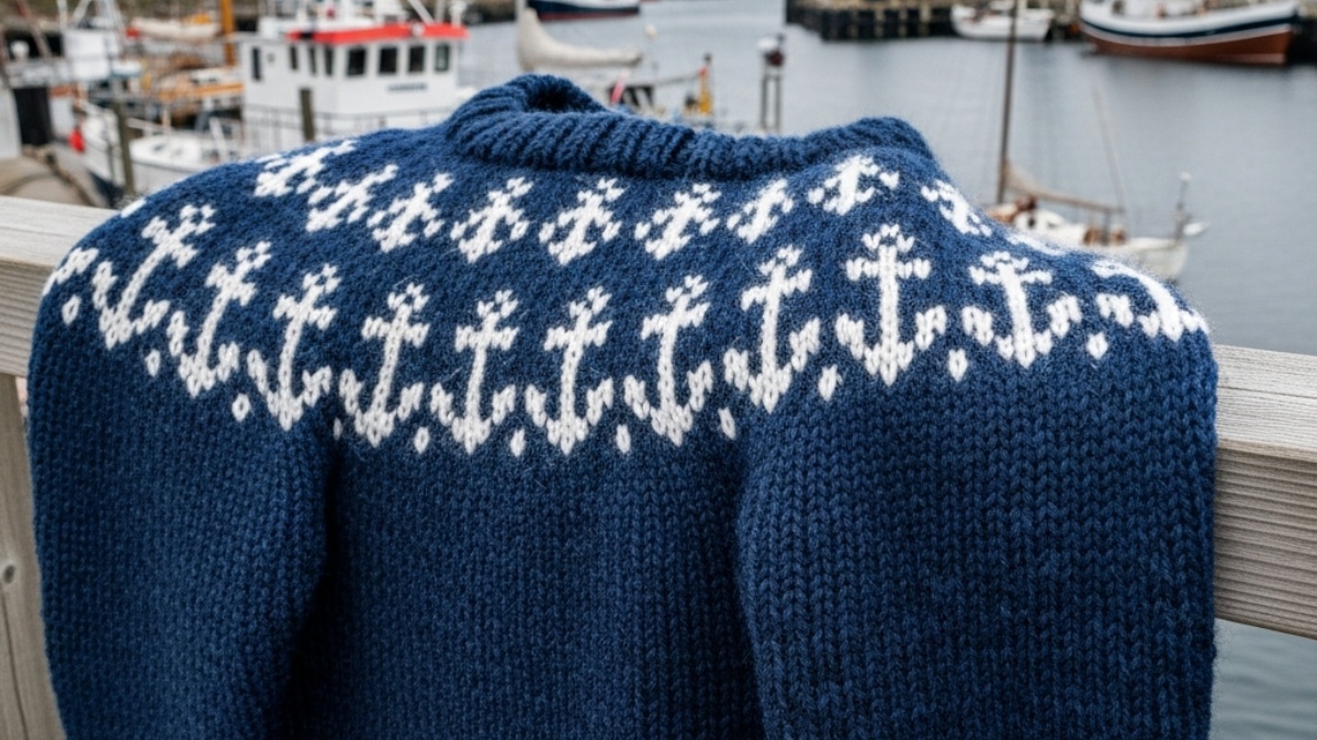 strikkeoppskrifter horten maritimt mønster