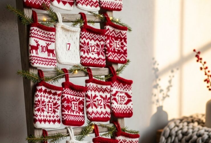 strikkeoppskrifter julekalender små poser