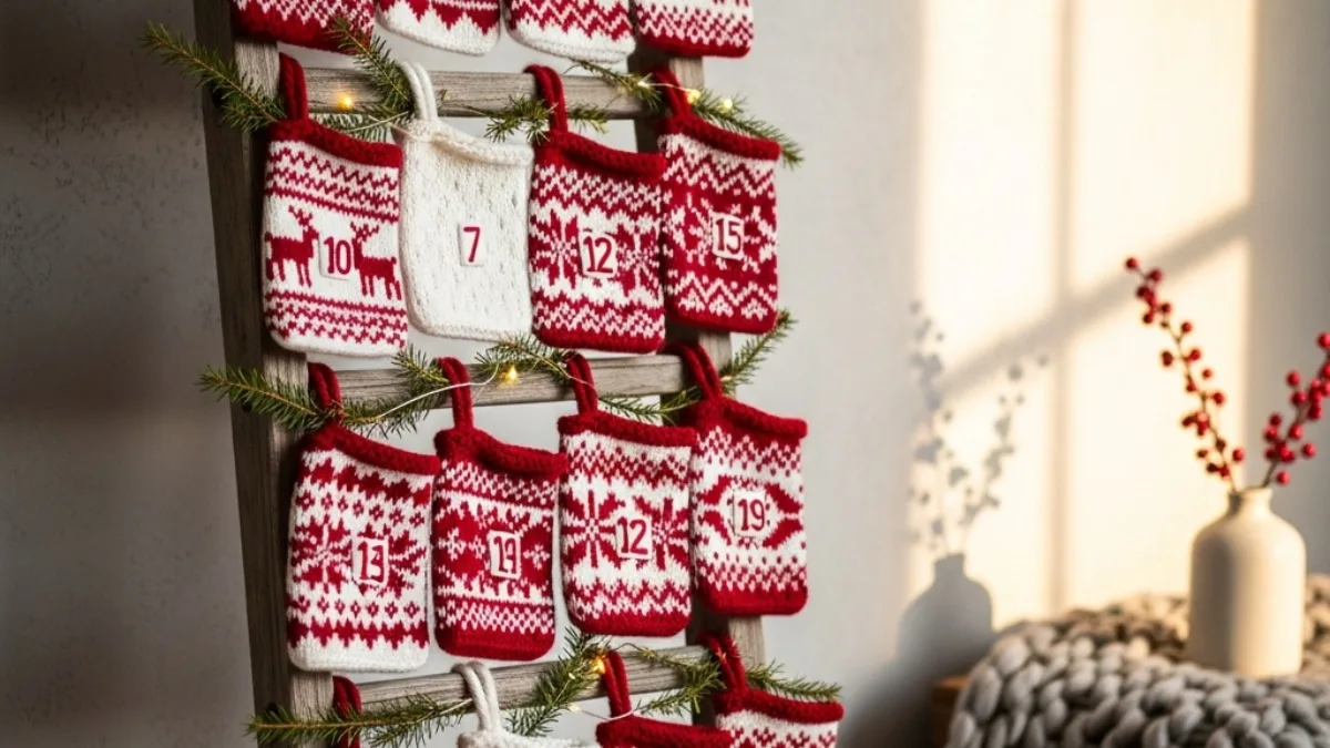strikkeoppskrifter julekalender små poser