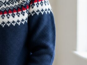 strikkeoppskrifter kofte retro mønster dame
