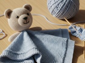 strikkeoppskrifter koseklut baby med dyrehode