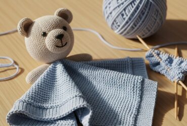 strikkeoppskrifter koseklut baby med dyrehode