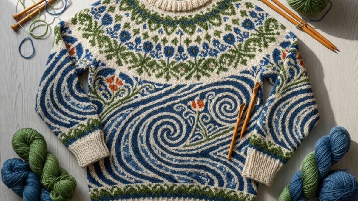 strikkeoppskrifter ålesund jugendstil mønster