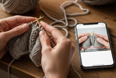 strikkeoppskrifter med video tutorials integrert
