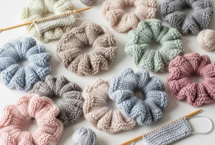 strikkeoppskrifter scrunchie restestrikk gaver
