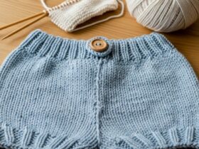 strikkeoppskrifter shorts barn bomull sommer