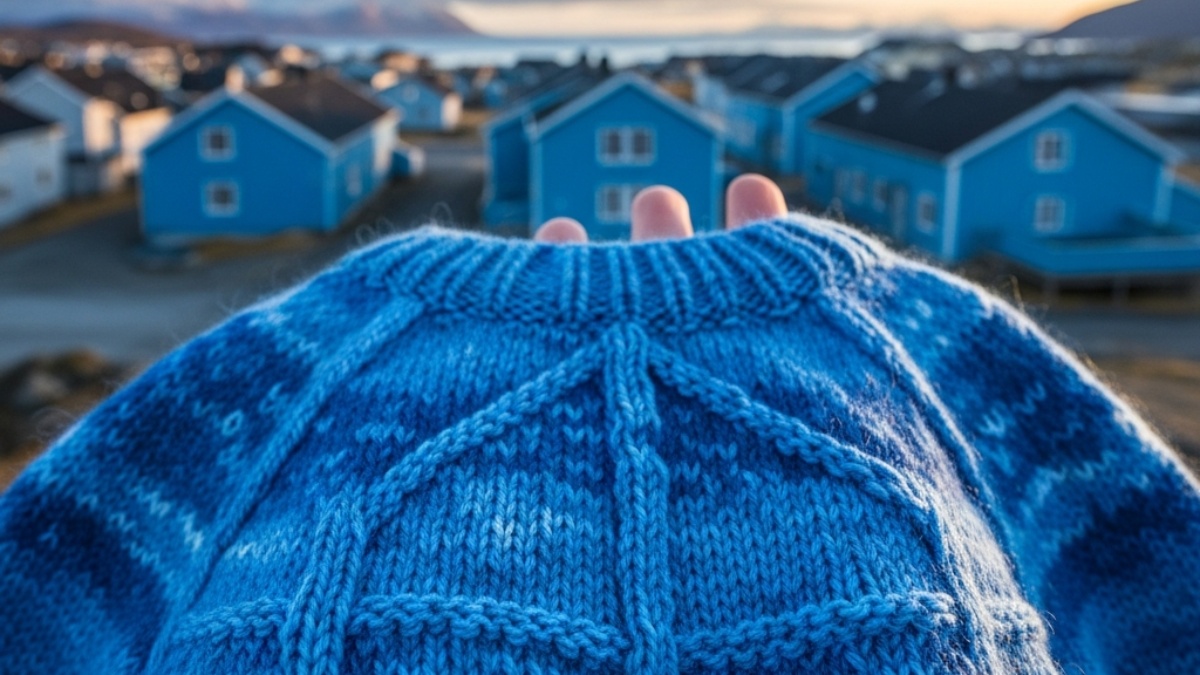 strikkeoppskrifter sortland blåbyen genser