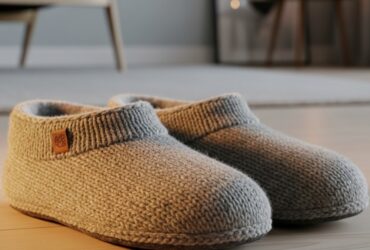 strikkeoppskrifter tøfler voksne tovet ull
