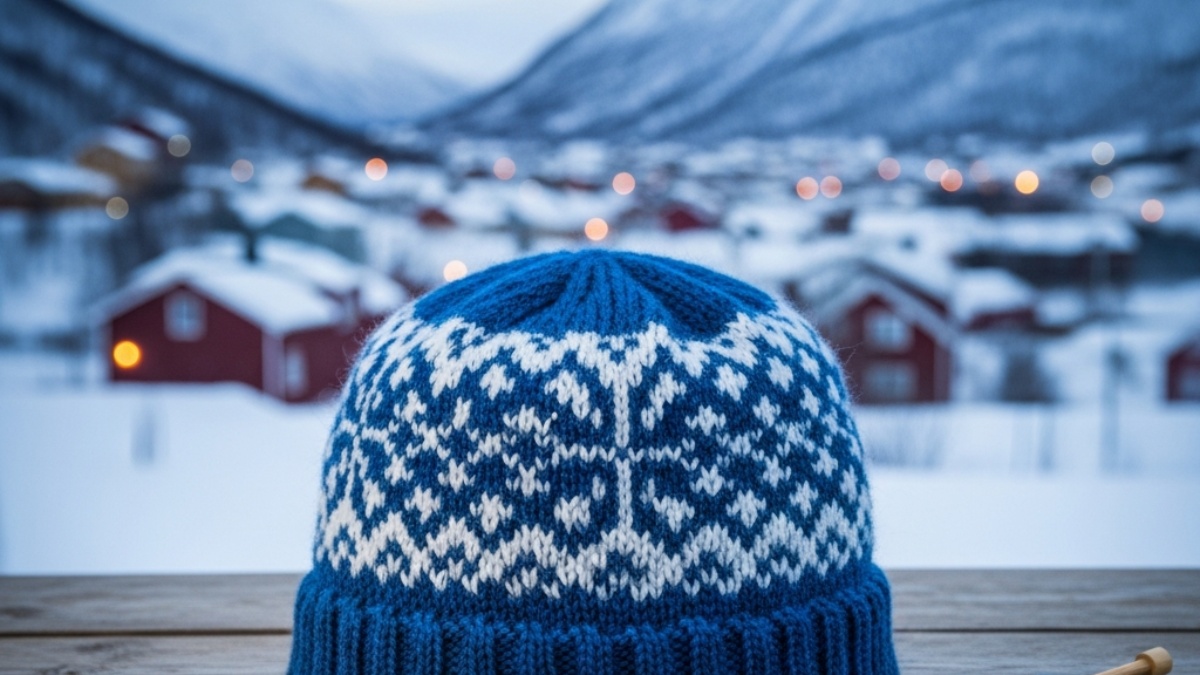strikkeoppskrifter tromsø polarnatt lue