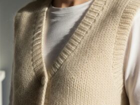 strikkeoppskrifter vest dame mohair silke