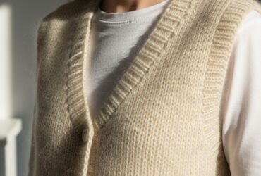 strikkeoppskrifter vest dame mohair silke